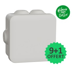 Schneider - Mureva Box - 10 boîtes de dérivation étanche dont 1 offerte+ embouts 80x80x45 - blanc polaire - Réf : IMT05024(10)