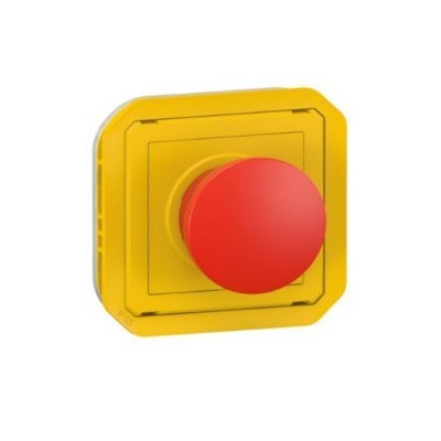 Legrand Plexo - Poussoir à impulsion d'arrêt étanche IP55 - Composable jaune/rouge - Réf : 069547L