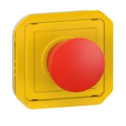 Legrand Plexo - Poussoir à impulsion d'arrêt étanche IP55 - Composable jaune/rouge - Réf : 069547L