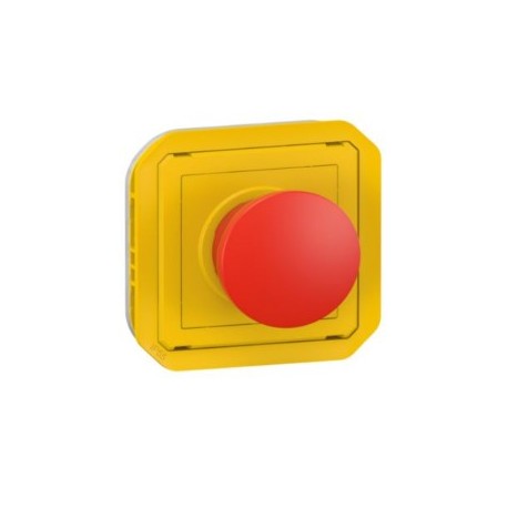 Legrand Plexo - Poussoir à impulsion d'arrêt étanche IP55 - Composable jaune/rouge - Réf : 069547L
