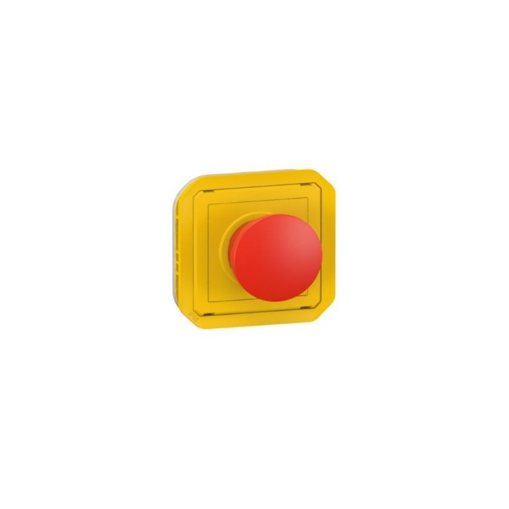 Legrand Plexo - Poussoir à impulsion d'arrêt étanche IP55 - Composable jaune/rouge - Réf : 069547L