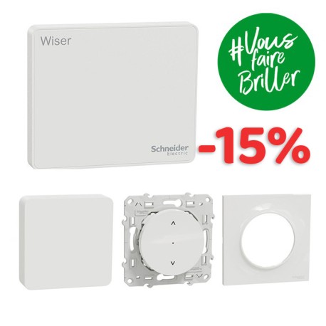 Schneider - Wiser - Kit connecté pour démarrage volets roulants programmables - Confort d'été - Réf : S670131CE