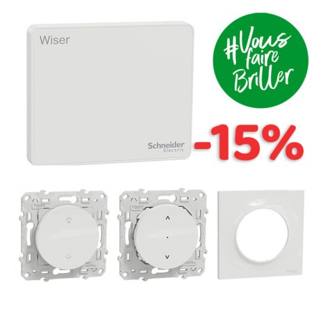 Schneider - Wiser - Kit connecté pour démarrage volets roulants programmables - centralisation volets roulants - Réf : S670131CV
