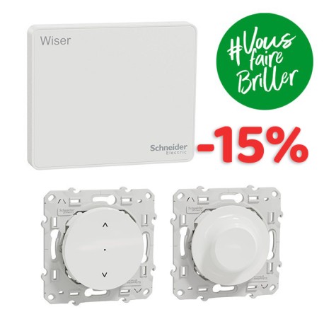 Schneider - Wiser - Kit connecté simulation de présence - Automatisation volets roulants / éclairage - Réf : CCT520801SP
