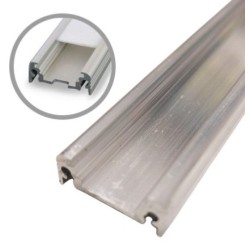 Miidex - Profilé Plat Aluminium Brut 1m pour bandeaux LED 14.4mm - Réf : 9881