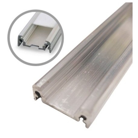Miidex - Profilé Plat Aluminium Brut 1m pour bandeaux LED 14.4mm - Réf : 9881