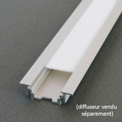 Miidex - Profilé Rainure Aluminium Anodisé 1m pour bandeaux LED 14,4mm - Réf : 9887