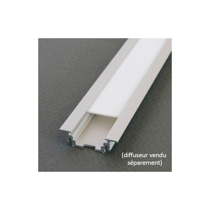 Miidex - Profilé Rainure Aluminium Anodisé 1m pour bandeaux LED 14,4mm - Réf : 9887