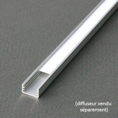 Miidex - Profilé Fin Aluminium Brut 1m pour bandeaux LED 8mm - Réf : 9804