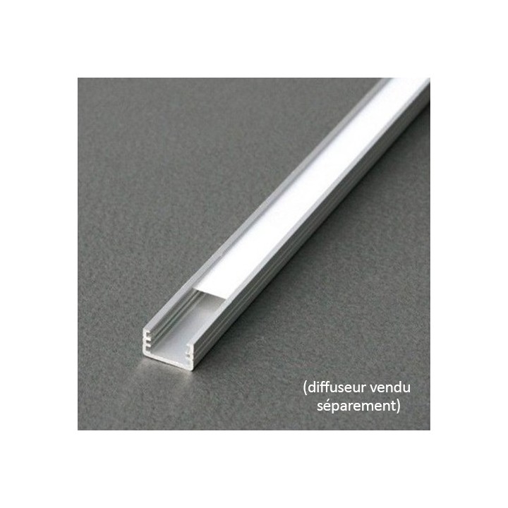 Miidex - Profilé Fin Aluminium Brut 1m pour bandeaux LED 8mm - Réf : 9804