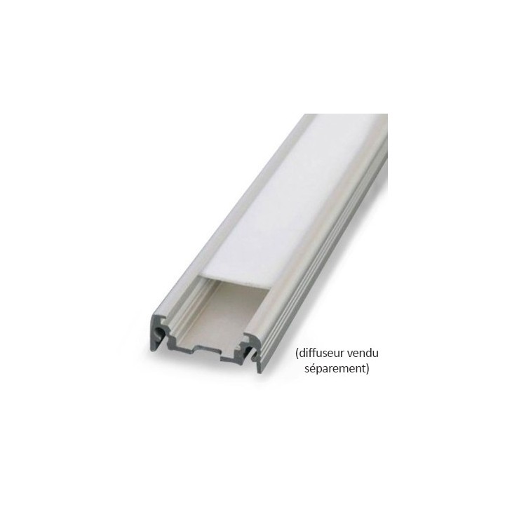 Miidex - Profilé Plat Aluminium Anodisé 1m pour bandeaux LED 10mm - Réf : 9830