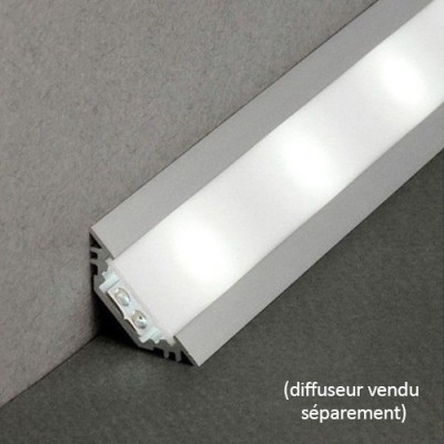 Miidex - Profilé Angle 45° Aluminium Anodisé 1m pour bandeaux LED 10mm - Réf : 9802