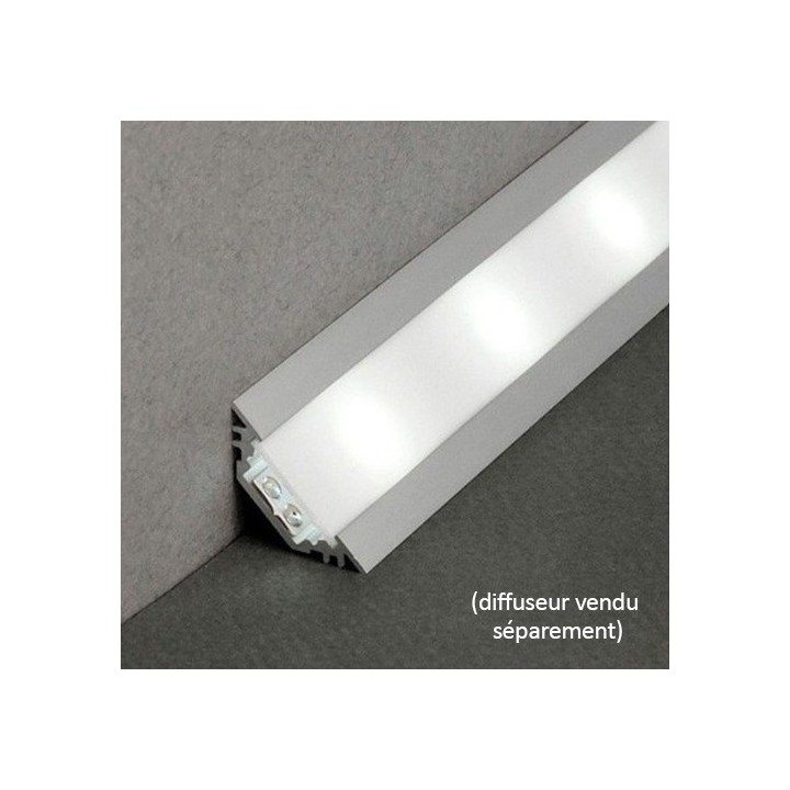 Miidex - Profilé Angle 45° Aluminium Anodisé 1m pour bandeaux LED 10mm - Réf : 9802