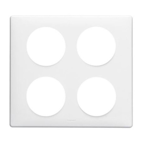 Legrand Céliane - Plaque Laquée - 2 x 2 postes - blanc - Réf : 068608