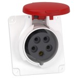 Schneider Mureva - Socle de prise industrielle coudée 16 A - 3P+N+T - 380-415 V CA - IP44 - Réf : PKY16F435