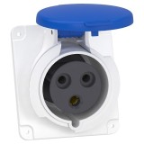 Schneider Mureva - Socle de prise industrielle coudée 32 A - 2P+T - 200-250 V CA - IP44 - Réf : PKY32F423