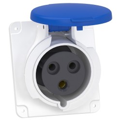 Schneider Mureva - Socle de prise industrielle coudée 32 A - 2P+T - 200-250 V CA - IP44 - Réf : PKY32F423