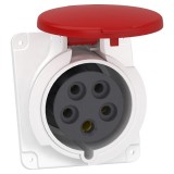 Schneider Mureva - Socle de prise industrielle coudée 32 A - 3P+N+T - 380-415 V CA - Connexion rapide - IP44 - Réf : PKY32F435