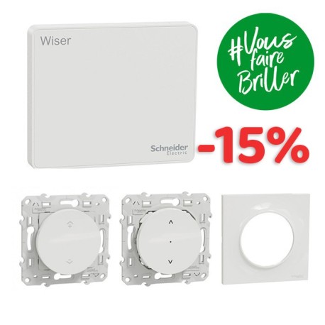 Schneider - Wiser - Kit connecté pour démarrage volets roulants programmables - Centralisation commande - Réf : S670131