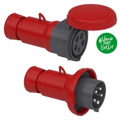 Schneider Mureva - Fiche et Prise industrielles 32 A - 3P+N+T - 380..415 V CA - Connexion vis - IP67 - Réf : PKE32M735-P