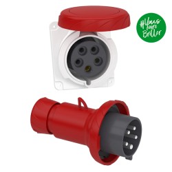 Schneider Mureva - Fiche et Prise industrielles - 32A - IP67 - 380 - 5P - Connexion vis - Réf : PKF32F735-P