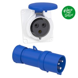 Schneider Mureva - Fiche et Prise industrielles - 32 A - 2P+T - 200-250 V - Connexion rapide - IP44 - Réf : PKX32M423-P