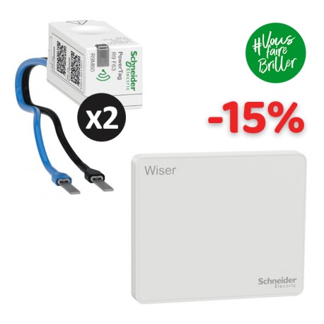 Schneider - Wiser - Kit connecté pour mesure de l'énergie et production solaire - Visualisation consommations - Réf: CCT6080PS