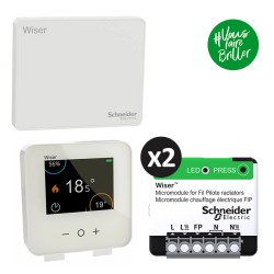 Schneider - Wiser - Kit thermostat connecté pour radiateurs FIP électriques Génération 2 - Réf : CCTFR6905FIPG2
