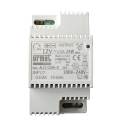 Urmet - Alimentation régulée pour ventouses - gâches - serrures - 12 Vcc - 2 A - Réf :  AL12/2DIN