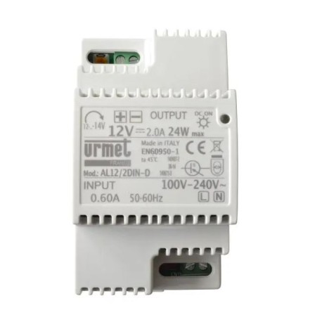 Urmet - Alimentation régulée pour ventouses - gâches - serrures - 12 Vcc - 2 A - Réf :  AL12/2DIN