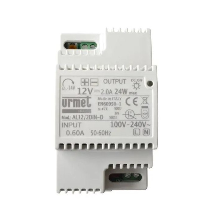 Urmet - Alimentation régulée pour ventouses - gâches - serrures - 12 Vcc - 2 A - Réf :  AL12/2DIN