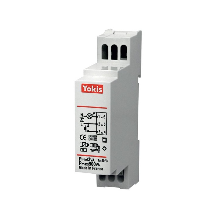 Yokis - Minuterie Modulaire Filaire 500W - Réf : MTM500M