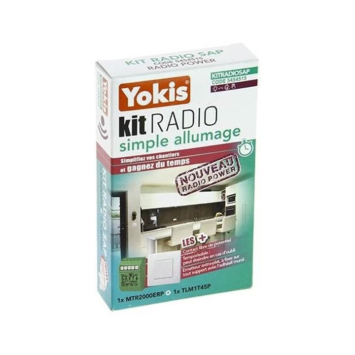 Yokis - Kit radio SAP Power simple allumage comprenant 1 télérupteur + 1 interrupteur - Réf : KITRADIOSAP