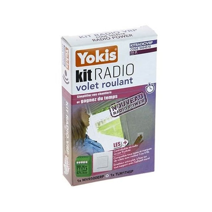 Yokis - Kit radio volet roulant 1 micro-module volet roulant et 1 télécommande - Réf : KITRADIOVRP