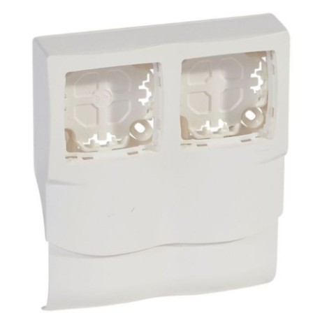 Legrand - Cadre Appareillage saillie 2 postes pose le long des plinthes DLPlus épaisseur 20mm - blanc - Réf : 031451