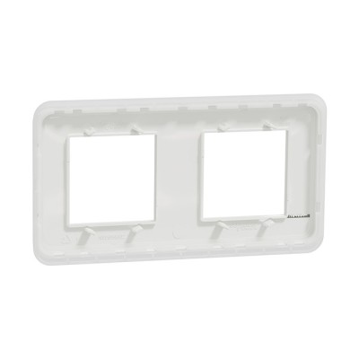 Schneider - Unica Pro - Plaque de finition - Blanc antibactérien - 2 postes - Réf : NU400420