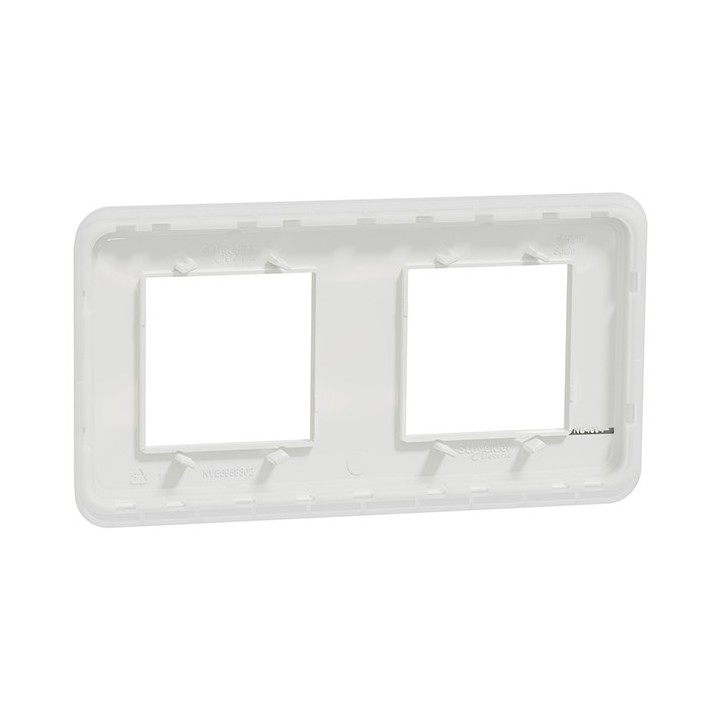 Schneider - Unica Pro - Plaque de finition - Blanc antibactérien - 2 postes - Réf : NU400420