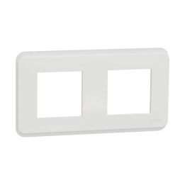 Schneider - Unica Pro - Plaque de finition - Blanc antibactérien - 2 postes - Réf : NU400420