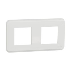 Schneider - Unica Pro - Plaque de finition - Blanc antibactérien - 2 postes - Réf : NU400420