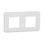 Schneider - Unica Pro - Plaque de finition - Blanc antibactérien - 2 postes - Réf : NU400420