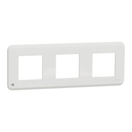 Schneider - Unica Pro - Plaque de finition - Blanc antibactérien - 3 postes - Réf : NU400620