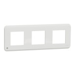 Schneider - Unica Pro - Plaque de finition - Blanc antibactérien - 3 postes - Réf : NU400620