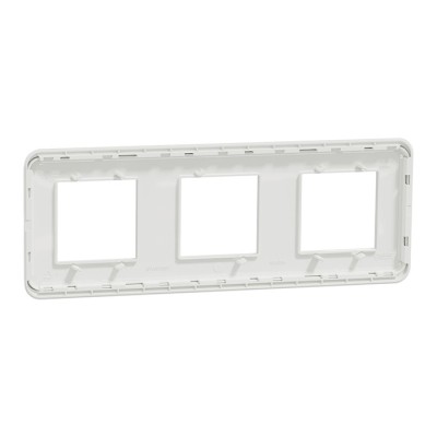 Schneider - Unica Pro - Plaque de finition - Blanc antibactérien - 3 postes - Réf : NU400620