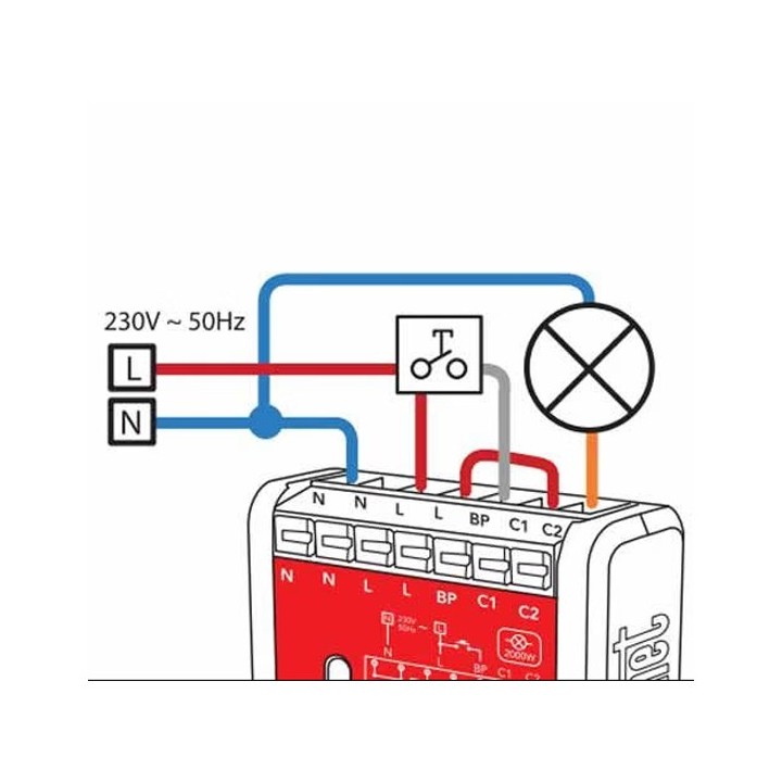 Yokis - Télérupteur temporisable 2000W micro-module encastré Zigbee avec bornier rapide - Réf : MTR2000E-UP