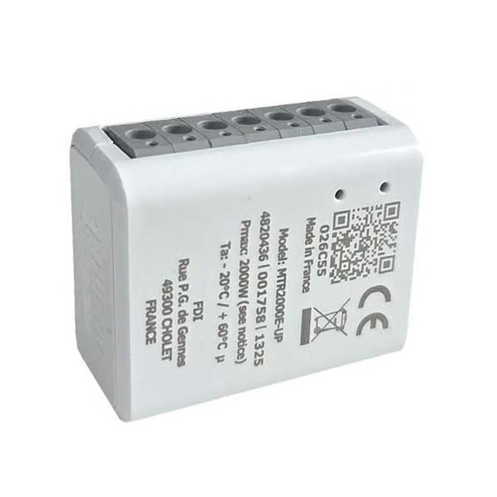 Yokis - Télérupteur temporisable 2000W micro-module encastré Zigbee avec bornier rapide - Réf : MTR2000E-UP