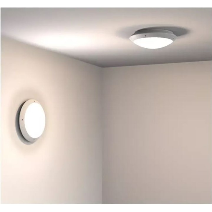 Miidex Lighting - Plafonnier LED Ø300 18W 4500K + Détecteur avec préavis d'extinction - Réf : 779010