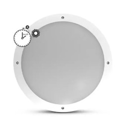 Miidex Lighting - Plafonnier LED Ø300 18W 4500K + Détecteur avec préavis d'extinction - Réf : 779010
