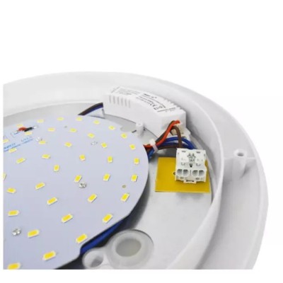 Miidex Lighting - Plafonnier LED Ø300 18W 4500K + Détecteur avec préavis d'extinction - Réf : 779010