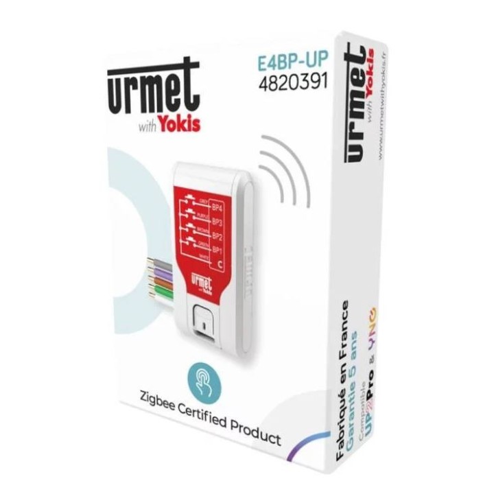 Yokis - Emetteur encastrable - 4 canaux - Radio Zigbee - Réf : E4BP-UP