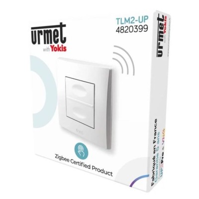 Yokis - Télécommande murale multifonction - 2 touches - Zigbee 3.0 - Blanc - Réf : TLM2-UP